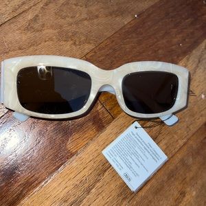 ASOS DESIGN mid square sunglasses in white acetate transfer (new with tags)